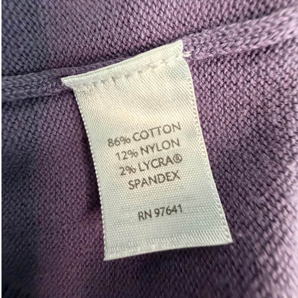 J Jill Purple Button Front Cardigan Sweater Round Neck Long Sleeve - Size LARGE - Picture 5 of 5
